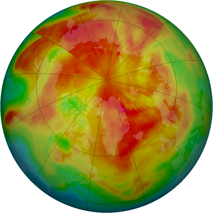 Arctic ozone map for 05 March 2001